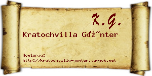 Kratochvilla Günter névjegykártya